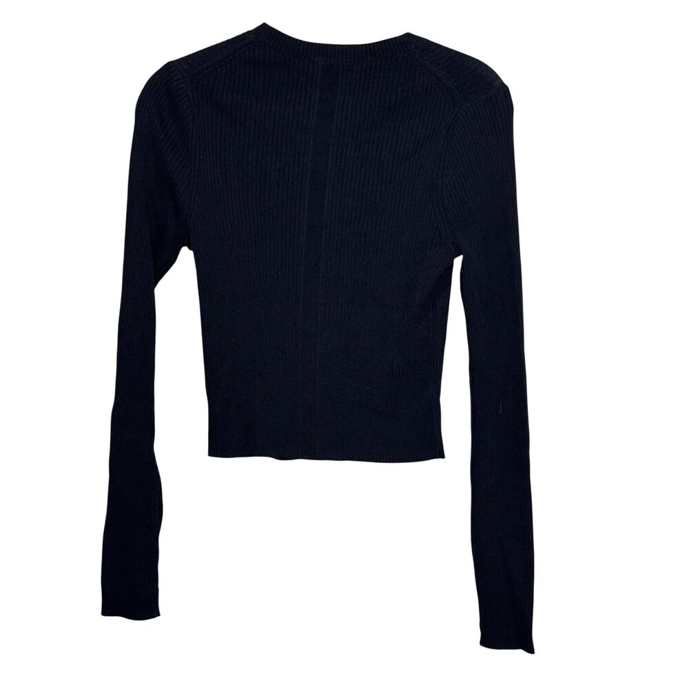Everlane Black Ribbed Button-Up Cardigan - Picture 6 of 9